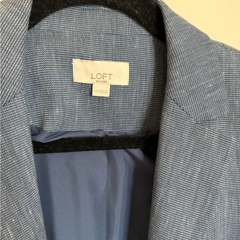 LOFT Textured Blue Jacket - Picture 2 of 7